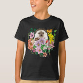 Schattigee egel bloemen t-shirt (Voorkant)