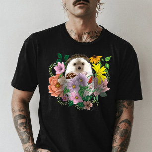 Schattigee egel bloemen t-shirt