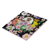 Schattigee egel bloemen tegeltje (Zijkant)