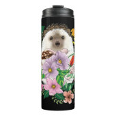 Schattigee egel bloemen thermosbeker (Voorkant)