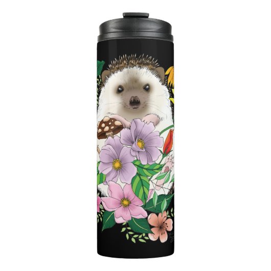 Schattigee egel bloemen thermosbeker (Voorkant)