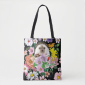 Schattigee egel bloemen tote bag (Voorkant)