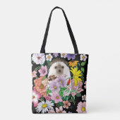Schattigee egel bloemen tote bag (Achterkant)