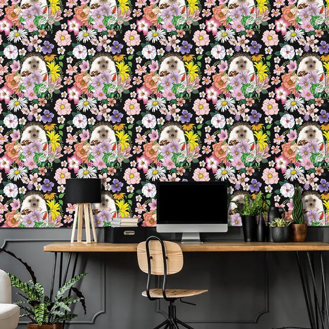 Schattigee egel bloemig behang (Creator heeft geüpload)