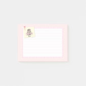Schattigee egel Custom Name Pink Post-it® Notes (Voorkant)
