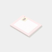 Schattigee egel Custom Name Pink Post-it® Notes (Schuin)