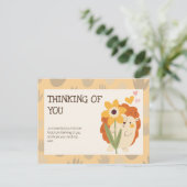 Schattigee egel die aan je denkt briefkaart (Staand voorkant)