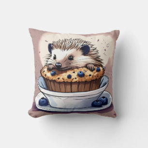 "Schattigee egel die geniet van een Blueberry Muff Kussen