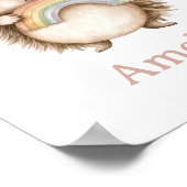 Schattigee egel en regenboog Baby naam kwekerij mu Poster (Hoek)