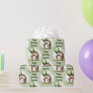 Schattigee egel Genderneutrale Gepersonaliseerde V Cadeaupapier
