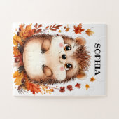 Schattigee egel gepersonaliseerde naam moderne die legpuzzel (Horizontaal)