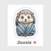 Schattigee egel gewikkeld in handdoek sticker (Vel)