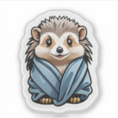 Schattigee egel gewikkeld in handdoek sticker (Voorkant)