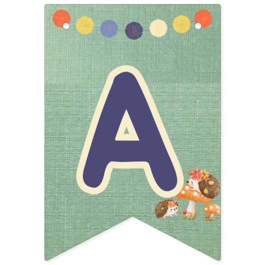 Schattigee egel Happy Birthday Banner - Rustieke B (Derde vlag)