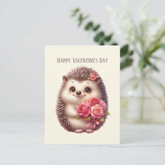 Schattigee egel Happy Valentine's Day kinder Feestdagenkaart (Staand voorkant)