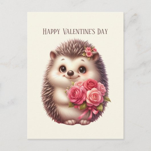 Schattigee egel Happy Valentine's Day kinder Feestdagenkaart (Voorkant)