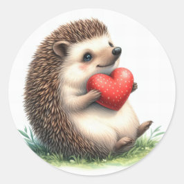 Schattigee egel hart Valentijnsdag Ronde Sticker