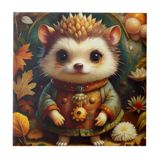 Schattigee egel herfst tegeltje