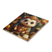 Schattigee egel herfst tegeltje (Zijkant)