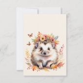 Schattigee egel Herfst Woodland Baby shower Bedankkaart (Achterkant)