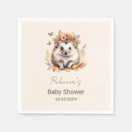 Schattigee egel Herfst Woodland Baby shower Servet