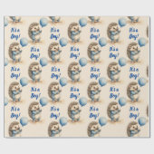 Schattigee egel Het Een Jongen Baby shower Cadeaupapier (Vlak)