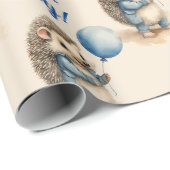 Schattigee egel Het Een Jongen Baby shower Cadeaupapier (Rol Hoek)