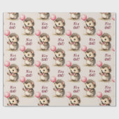 Schattigee egel Het is een meisje Baby shower Cadeaupapier (Vlak)