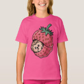 Schattigee egel in een aardbei t-shirt (Voorkant)