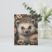 Schattigee egel in een bloementuin briefkaart (Staand voorkant)