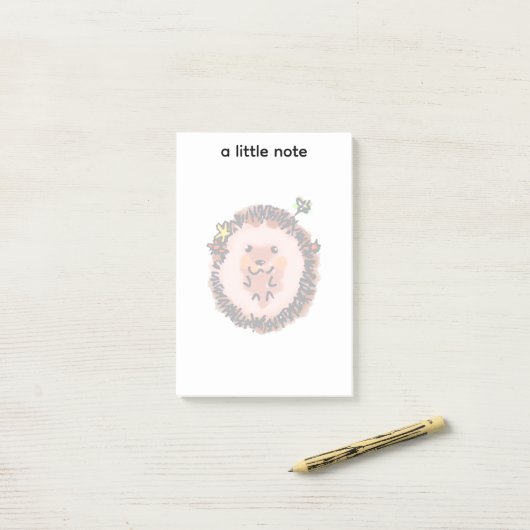 Schattigee egel in herfstbladeren post-it® notes (Op bureau)