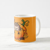 Schattigee egel in pompoen - Autumn Herfst Coffee Koffiemok (Voorkant rechts)