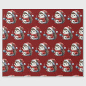 Schattigee egel, kerstvakantie cadeaupapier (Vlak)