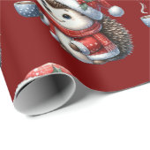 Schattigee egel, kerstvakantie cadeaupapier (Rol Hoek)