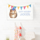 Schattigee egel, kinderverjaardagsfeestje spandoek (Insitu)