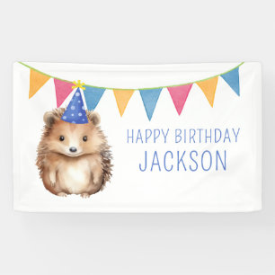 Schattigee egel, kinderverjaardagsfeestje spandoek