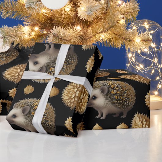 Schattigee egel kleurrijk cadeaupapier (Feestdagen)