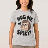 Schattigee egel knuffel me stekelig ontwerp Tri-Blend shirt (Voorkant)