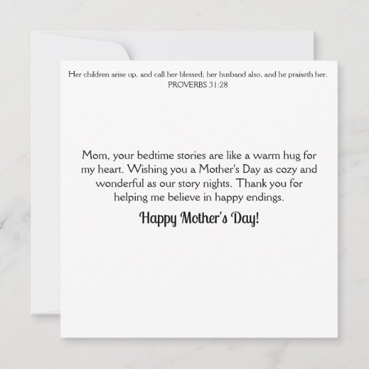 Schattigee egel mam Baby Bedtime verhaal Moederdag Kaart (Achterkant)