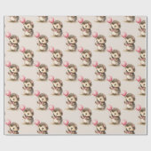 Schattigee egel meisjes Verjaardag Cadeaupapier (Vlak)