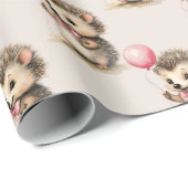 Schattigee egel meisjes Verjaardag Cadeaupapier (Rol Hoek)