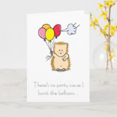 Schattigee egel met ballonnen Verjaardag Kaart (Gele Bloem)