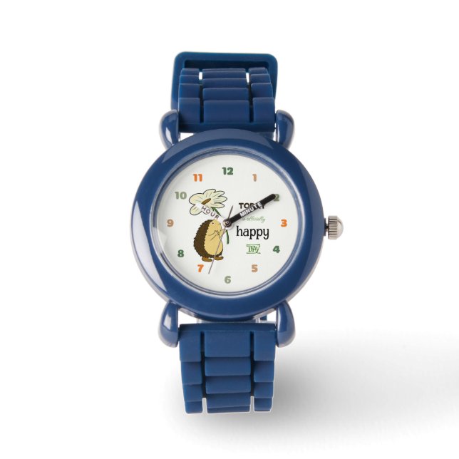 Schattigee egel met bloem horloge (Voorkant)