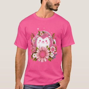 Schattigee egel met bloemetjes Shirt Funny Hedgeho