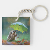Schattigee egel met een bladparaplu sleutelhanger (Achterkant)