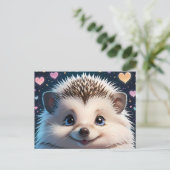 Schattigee egel met grote blauwe ogen briefkaart (Staand voorkant)