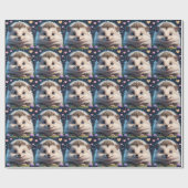 Schattigee egel met grote blauwe ogen cadeaupapier (Vlak)