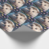 Schattigee egel met grote blauwe ogen cadeaupapier (Hoek)