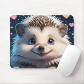 Schattigee egel met grote blauwe ogen muismat (Met muis)