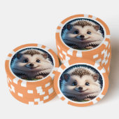 Schattigee egel met grote blauwe ogen poker chips (Opstapeling)